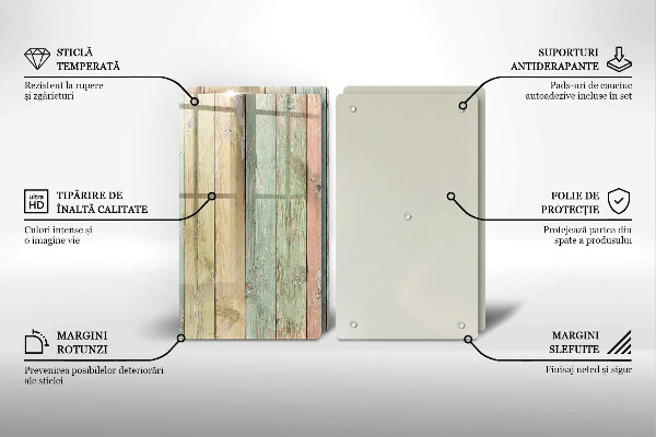 Steklena podloga za rezanje Pisane vintage table