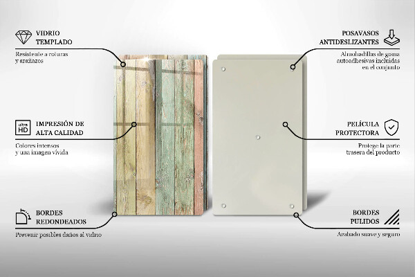 Steklena podloga za rezanje Pisane vintage table