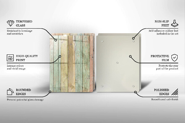 Steklena podloga za rezanje Pisane vintage table