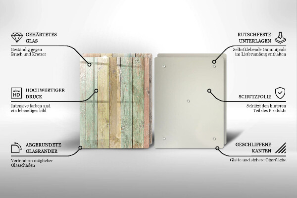 Steklena podloga za rezanje Pisane vintage table
