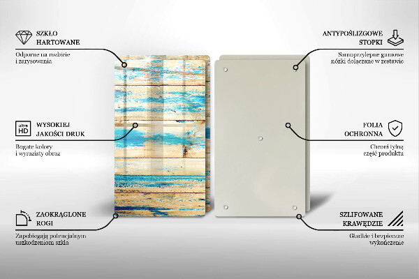 Steklena podloga za rezanje Retro lesene plošče