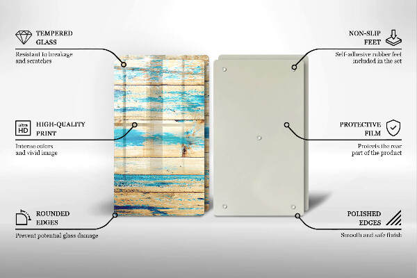 Steklena podloga za rezanje Retro lesene plošče