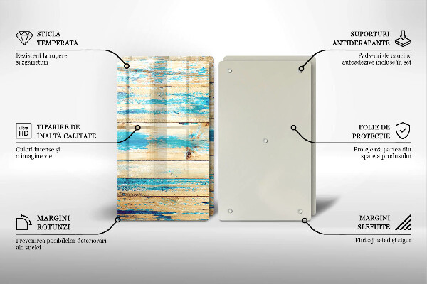 Steklena podloga za rezanje Retro lesene plošče