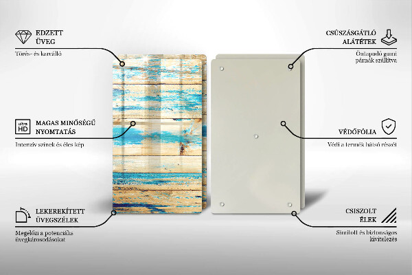 Steklena podloga za rezanje Retro lesene plošče