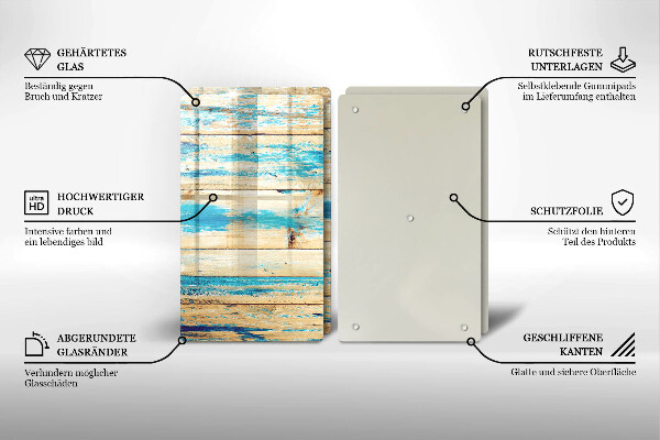 Steklena podloga za rezanje Retro lesene plošče