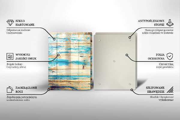 Steklena podloga za rezanje Retro lesene plošče