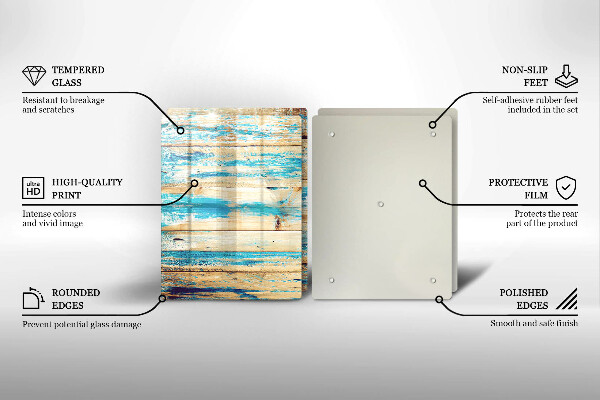 Steklena podloga za rezanje Retro lesene plošče