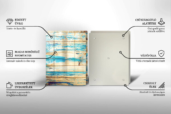 Steklena podloga za rezanje Retro lesene plošče