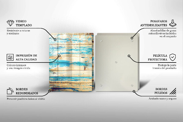 Steklena podloga za rezanje Retro lesene plošče