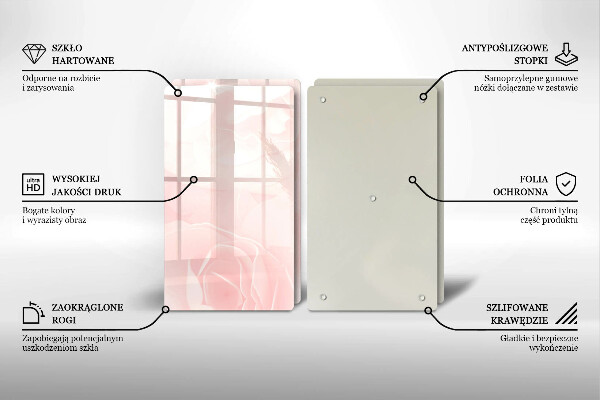 Steklena podloga za rezanje Ozadje pastelnih vrtnic