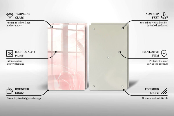 Steklena podloga za rezanje Ozadje pastelnih vrtnic
