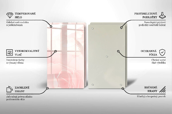 Steklena podloga za rezanje Ozadje pastelnih vrtnic