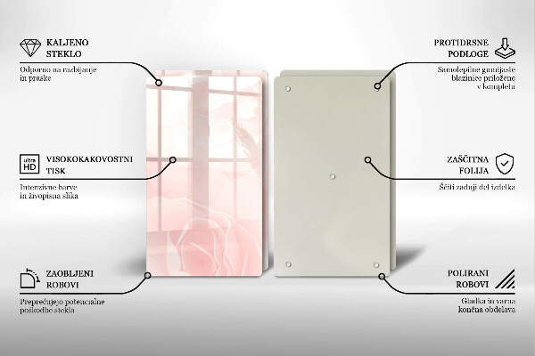 Steklena podloga za rezanje Ozadje pastelnih vrtnic