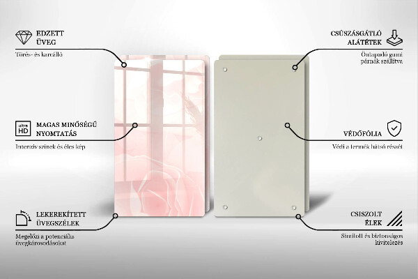 Steklena podloga za rezanje Ozadje pastelnih vrtnic