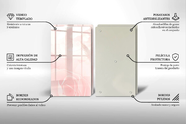 Steklena podloga za rezanje Ozadje pastelnih vrtnic