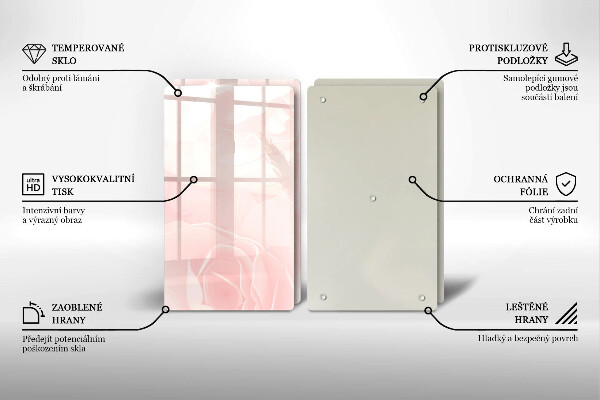 Steklena podloga za rezanje Ozadje pastelnih vrtnic