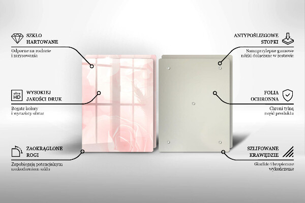 Steklena podloga za rezanje Ozadje pastelnih vrtnic