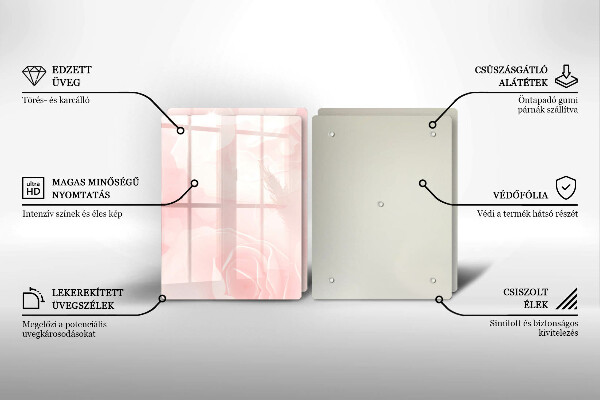 Steklena podloga za rezanje Ozadje pastelnih vrtnic