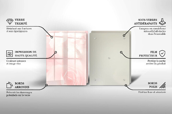 Steklena podloga za rezanje Ozadje pastelnih vrtnic