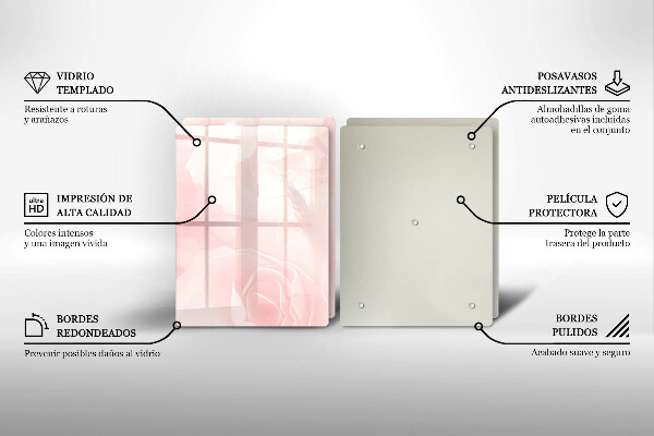 Steklena podloga za rezanje Ozadje pastelnih vrtnic