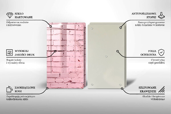 Steklena podloga za rezanje Pastelna opečna stena