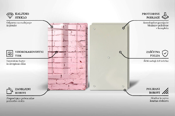 Steklena podloga za rezanje Pastelna opečna stena