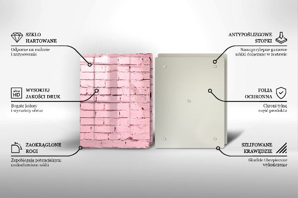 Steklena podloga za rezanje Pastelna opečna stena