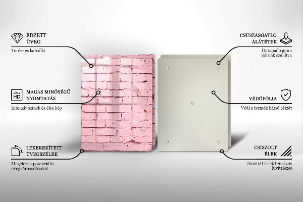 Steklena podloga za rezanje Pastelna opečna stena