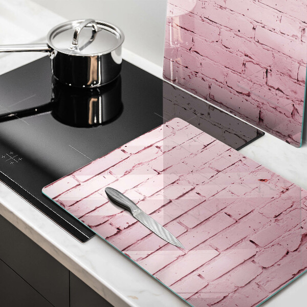 Steklena podloga za rezanje Pastelna opečna stena