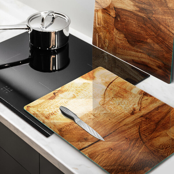 Steklena podloga za rezanje Tekstura lesene plošče