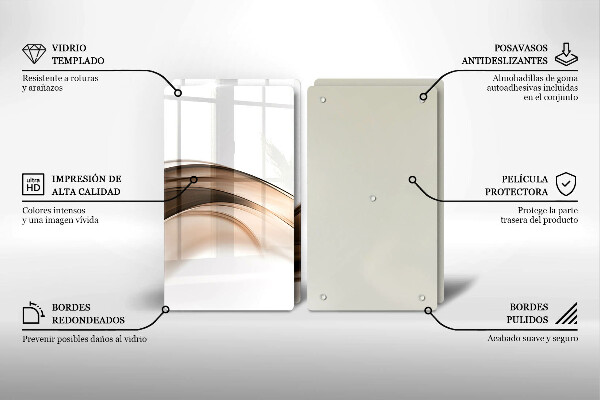 Steklena podloga za rezanje Abstraktne rjave črte