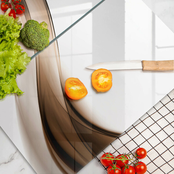 Steklena podloga za rezanje Abstraktne rjave črte