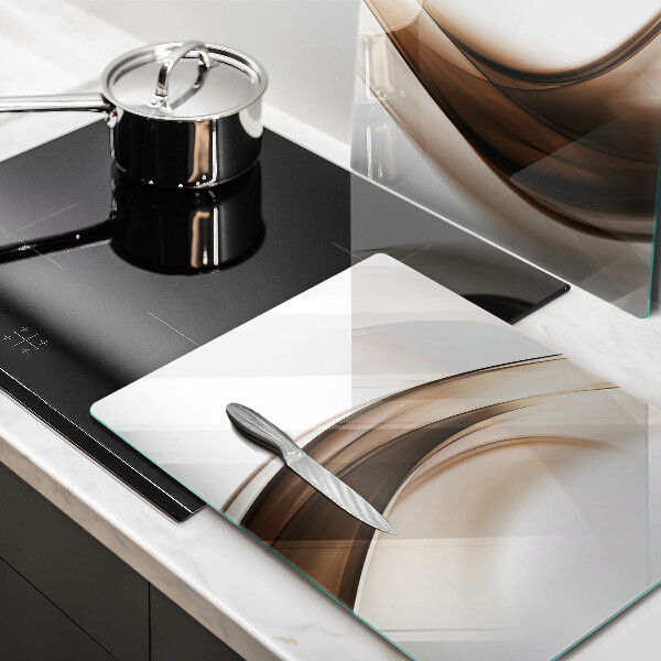 Steklena podloga za rezanje Abstraktne rjave črte