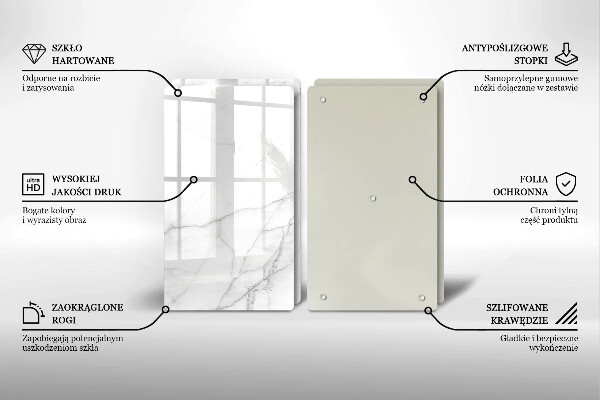 Steklena podloga za rezanje Marmorno kamnito ozadje