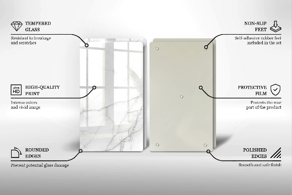 Steklena podloga za rezanje Marmorno kamnito ozadje