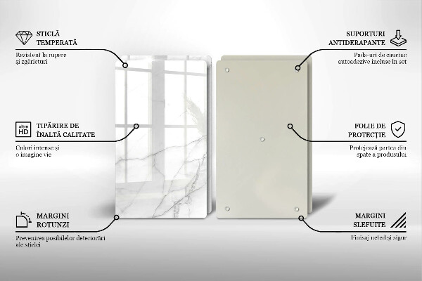 Steklena podloga za rezanje Marmorno kamnito ozadje