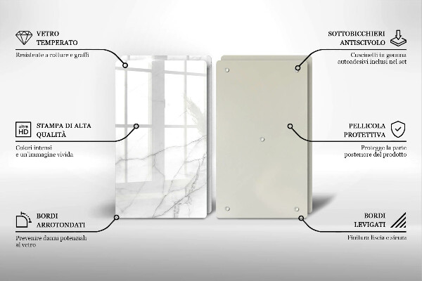 Steklena podloga za rezanje Marmorno kamnito ozadje