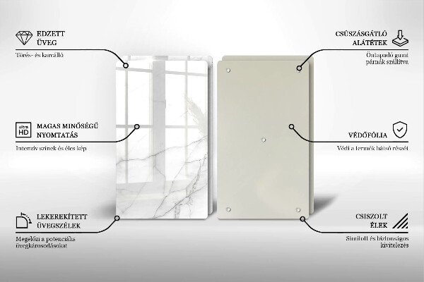 Steklena podloga za rezanje Marmorno kamnito ozadje