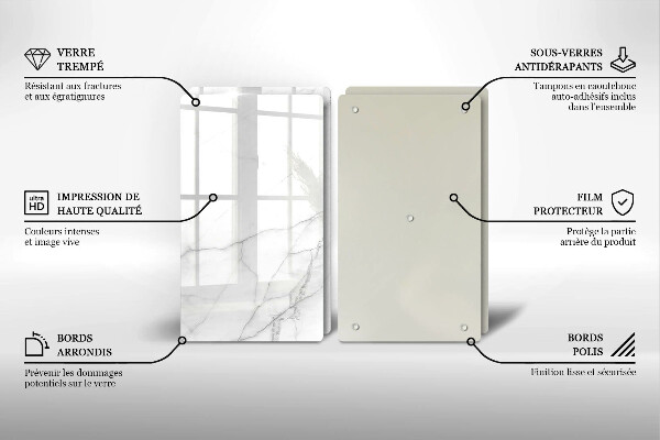 Steklena podloga za rezanje Marmorno kamnito ozadje