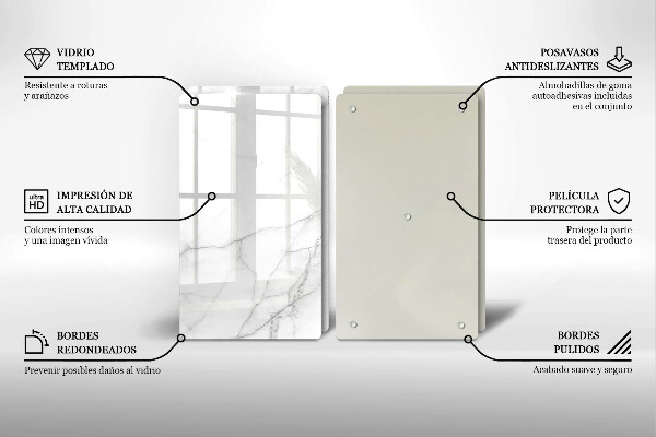 Steklena podloga za rezanje Marmorno kamnito ozadje