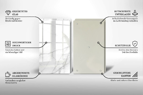 Steklena podloga za rezanje Marmorno kamnito ozadje