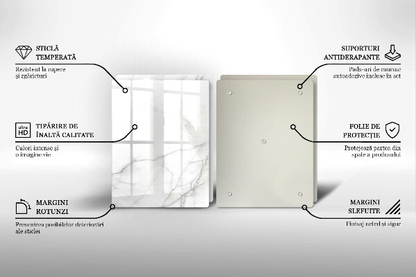 Steklena podloga za rezanje Marmorno kamnito ozadje