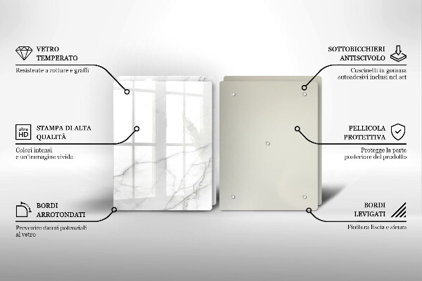 Steklena podloga za rezanje Marmorno kamnito ozadje