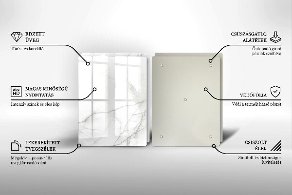 Steklena podloga za rezanje Marmorno kamnito ozadje