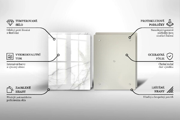 Steklena podloga za rezanje Marmorno kamnito ozadje