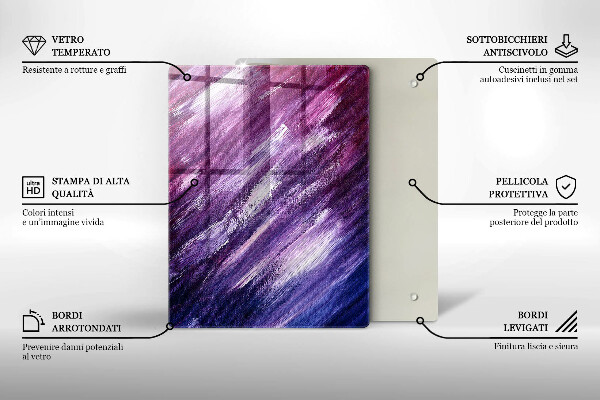 Steklena podloga za rezanje Siva barva