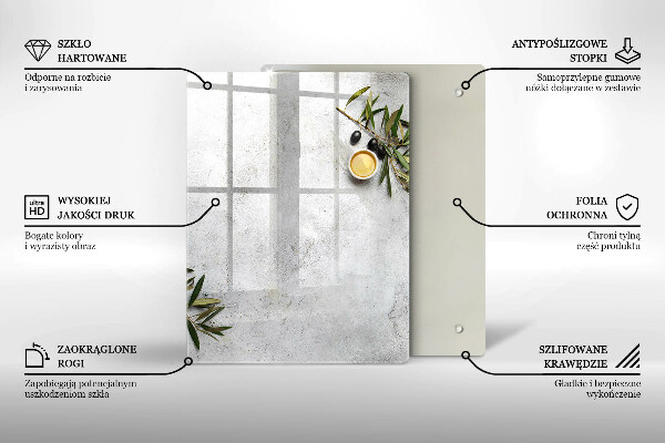 Steklena podloga za rezanje Zelena barva