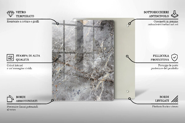 Steklena podloga za rezanje Modra barva