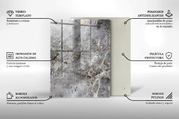 Steklena podloga za rezanje Modra barva
