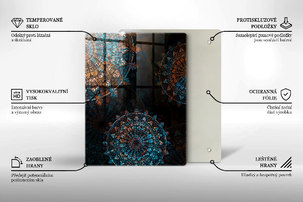Steklena podloga za rezanje Črna barva